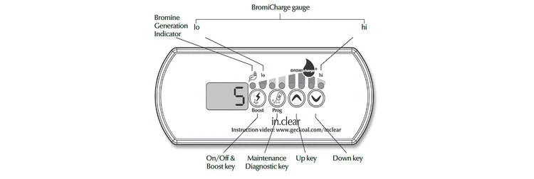 Display Gecko IN.K200/ styrpanel för saltbrominator Gecko AeWare in.clear
