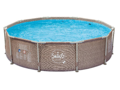 Ovanmarkpool Swing Pools med stålram - 3.05m x 76cm, Vävd design (dubbel rotting)