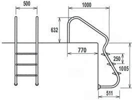 Stege 3-Steg INOX 316 exklusiv